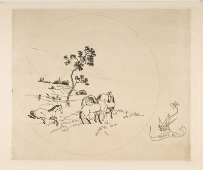 Dekoration för en tallrik: A Field, 1870. av Felix Bracquemond