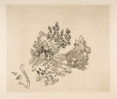 Dekoration för en tallrik: A Stream, 1870. av Felix Bracquemond