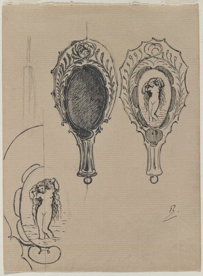 Design för en handspegel, ca. 1900-1902. av Felix Bracquemond