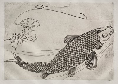 Middagsservering (Rousseau-servering): Stor fisk i japansk stil (nr 19) av Felix Bracquemond