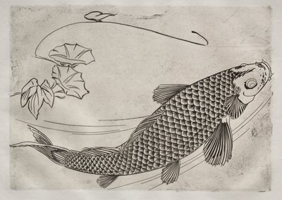 Middagsservering Rousseau-servering: Stor fisk i japansk stil nr. 19, 1866. av Felix Bracquemond