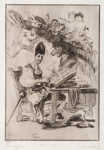 Don Quichote, efter Goya av Felix Bracquemond