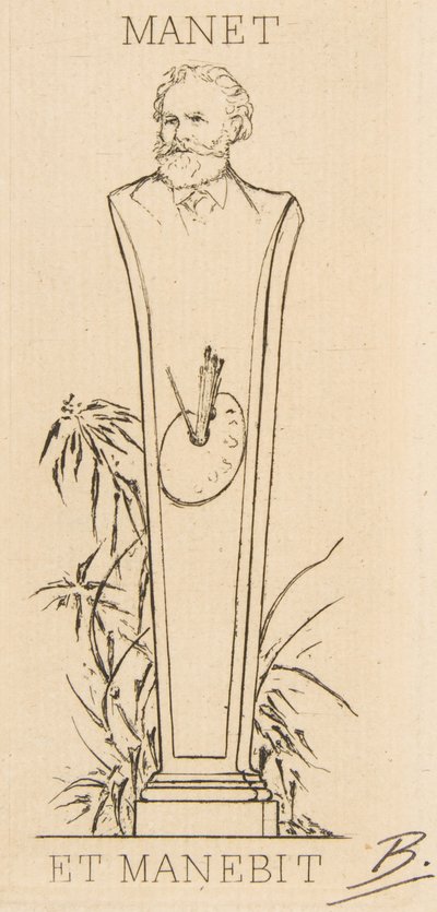Ex-libris av Manet, 1875. av Felix Bracquemond