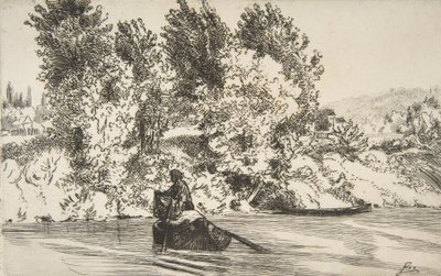 Fiskare med nät, 1868. av Felix Bracquemond