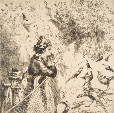 I Zoologiska trädgården, ca. 1873. av Felix Bracquemond