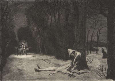 Matamores död Kapten Fracasse, 1864. av Felix Bracquemond