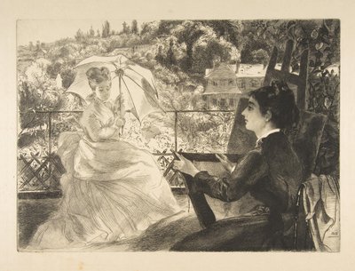 The Terrace of Villa Brancas, 1876. av Felix Bracquemond