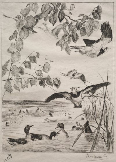 Vipor och krickor, 1862. av Felix Bracquemond