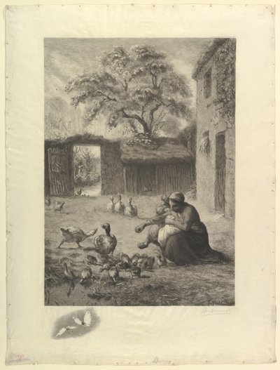 Vår, efter en pastell av Millet, 1888. av Felix Bracquemond