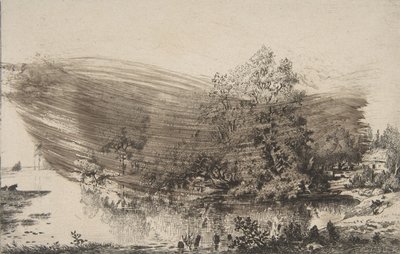 Bondgård på stranden av Oise, 1868. av Felix Bracquemond