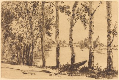 Poplar längs Seine av Felix Bracquemond