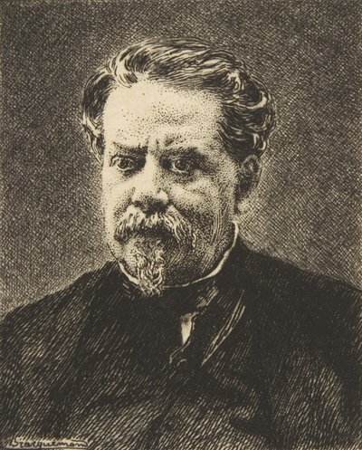 Porträtt av Benjamin Fillon, 1876. av Felix Bracquemond