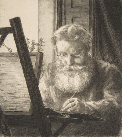 Porträtt av Edwin Edwards, 1872. av Felix Bracquemond