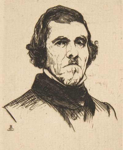 Porträtt av Eugene Delacroix, 1863. av Felix Bracquemond
