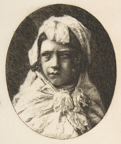 Porträtt av Henri Houssaye, som barn, 1855-60. av Felix Bracquemond