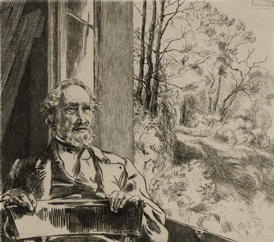 Porträtt av Jacob Meyer-Heine av Felix Bracquemond