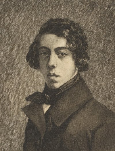 Porträtt av Théodore Chassériau, 1893. av Felix Bracquemond