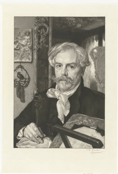 Porträtt av författaren Edmond de Goncourt Porträtt av Edmond de Goncourt av Felix Bracquemond