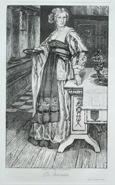 Pigan, efter H. Leys, 1868. av Felix Bracquemond