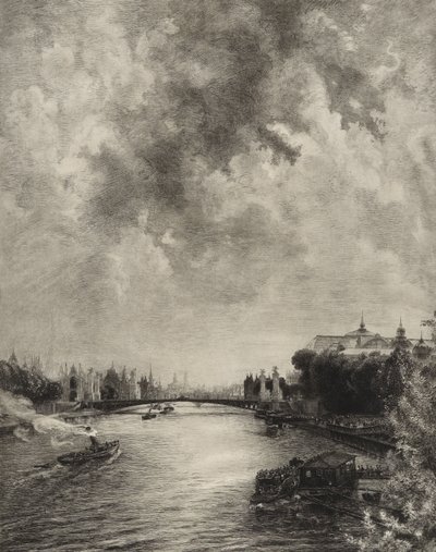 Namnlös (Utsikt över Seine) av Felix Bracquemond