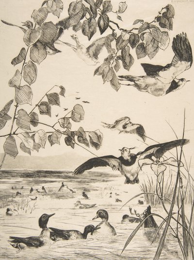 Vipor och Sarcelles, 1862. av Felix Bracquemond