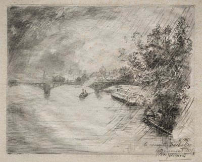 Utsikt över bron i Saint-Pères av Felix Bracquemond