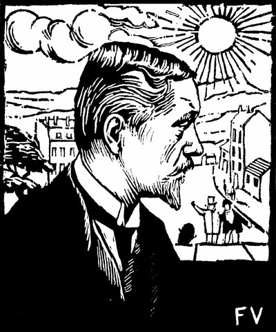 Självporträtt. Träsnitt av Felix Edouard Vallotton (1865-1925), cirka 1890. Privat samling. av Felix Edouard Vallotton