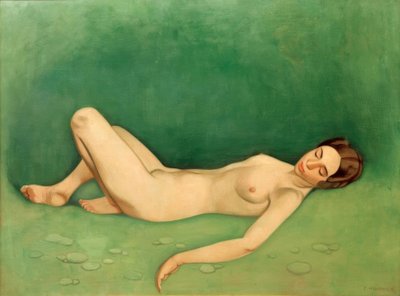Badande sover (naken kvinna som ligger och sover) av Felix Edouard Vallotton