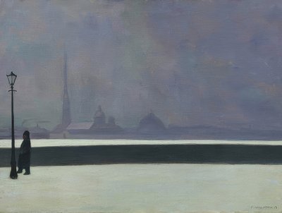 Newa, ljusnebulosa (La Néva, brume légère). 1913 av Felix Edouard Vallotton