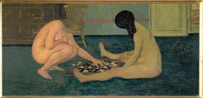 Nakna kvinnor som spelar dam av Felix Edouard Vallotton