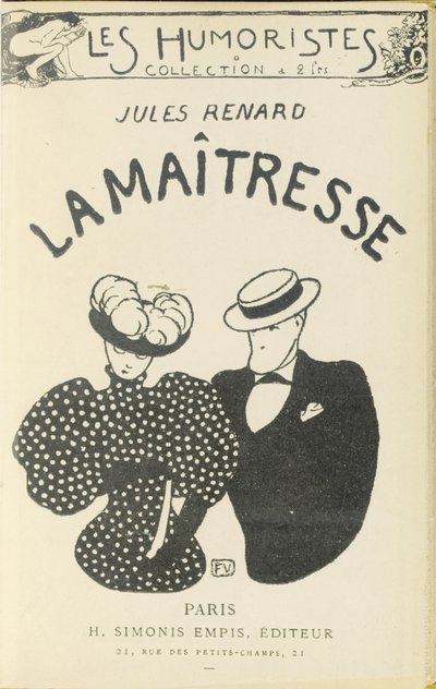 Främre omslaget till "The Mistress" av Jules Renard, 1896 av Felix Edouard Vallotton