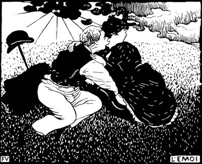 Självet. Träsnitt av Felix Edouard Vallotton (1865-1925) av Felix Edouard Vallotton