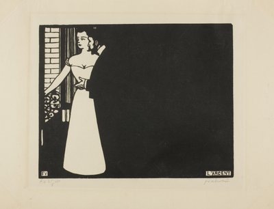 Pengar, tallrik fem från "Intimacies", 1898 av Felix Edouard Vallotton