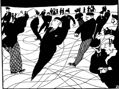 Skridskoåkare. Målning Felix Edouard Vallotton (1865-1925) av Felix Edouard Vallotton