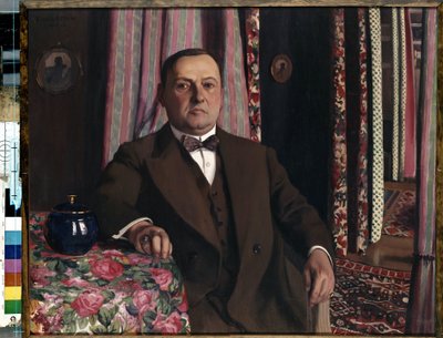 ""Porträtt av konstsamlaren Georges (Georgy Emmanuilovich) Haasen"" Målning av Felix Vallotton (1865-1925) 1913 Nabis Mått 81,7x100,5 cm Eremitagemuseet, Sankt Petersburg, Ryssland. av Felix Edouard Vallotton