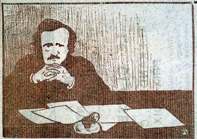 Porträtt av Edgar Allan Poe - gravyr av Félix Vallotton, cirka 1900 av Felix Edouard Vallotton