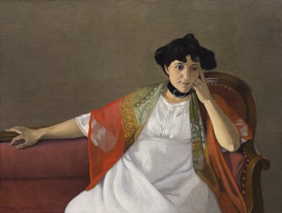 Porträtt av konstnärens fru, Gabrielle Vallotton, 1905. av Felix Edouard Vallotton