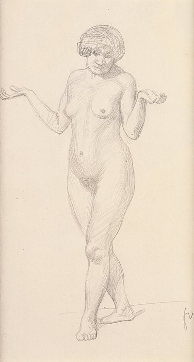Stående naken vänd framåt av Felix Edouard Vallotton
