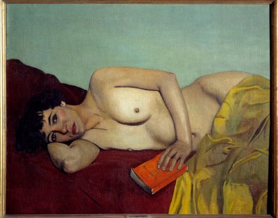 Den övergivna läsningsmålningen av Felix Vallotton (1865-1923) 1900-talets sön. 0,81x1m Lyon, Musee des Beaux Arts av Felix Edouard Vallotton
