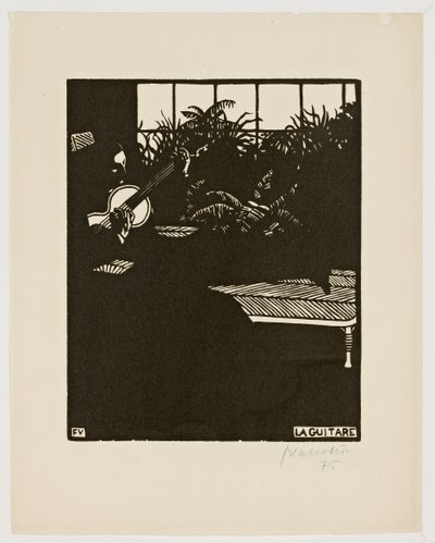 Gitarren, från serien "Musikinstrument", V, 1897 av Felix Edouard Vallotton