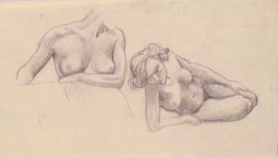 Två studier av kvinnliga nakenbilder av Felix Edouard Vallotton