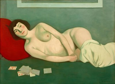 naken kvinna liggande med kreditkort av Felix Edouard Vallotton
