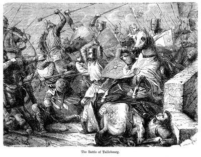 Slaget vid Taillebourg, Frankrike, 1242. av Felix Henri Emmanuel Philippoteaux