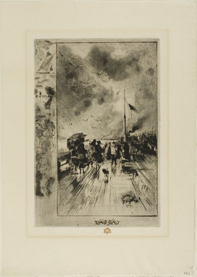 En brygga i England av Felix Hilaire Buhot