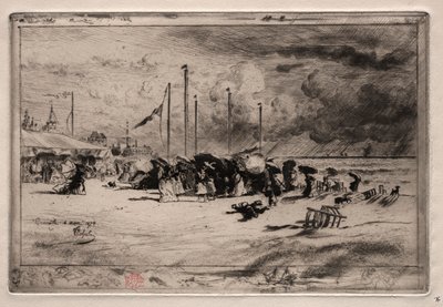 En storm vid Trouville, 1874. av Felix Hilaire Buhot