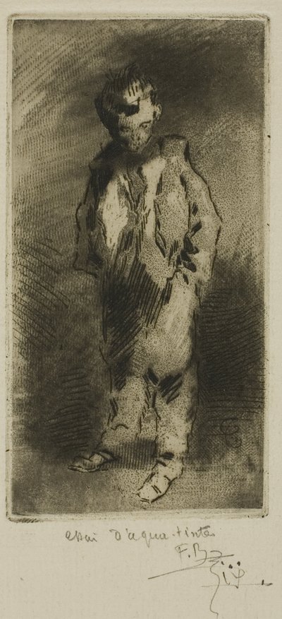 En ung Street Urchin av Felix Hilaire Buhot