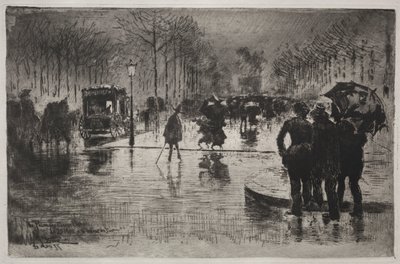 Konstnärer som återvänder från salongen, 1877. av Felix Hilaire Buhot