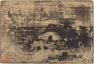 Engelska stugor, ca. 1879. av Felix Hilaire Buhot