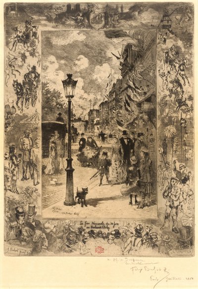 National helgdag på Boulevard Clichy National helgdag på Boulevard de Clichy, 1878. av Felix Hilaire Buhot