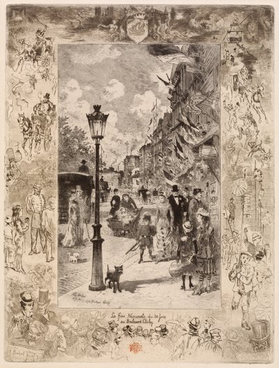 National helgdag på Boulevard Clichy National helgdag på Boulevard de Clichy, 1878. av Felix Hilaire Buhot